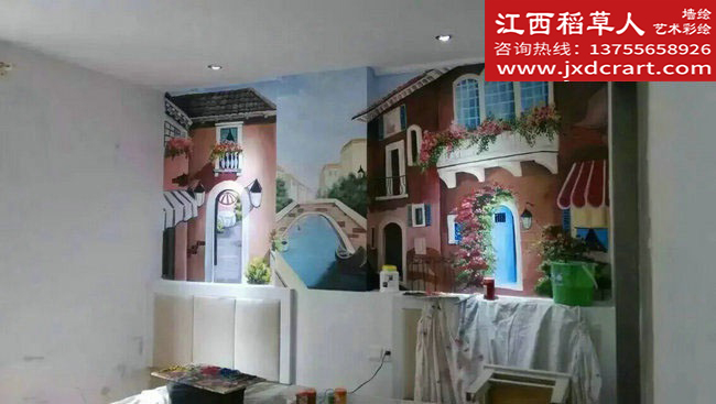 酒店、酒吧墙体彩绘彩绘九江
